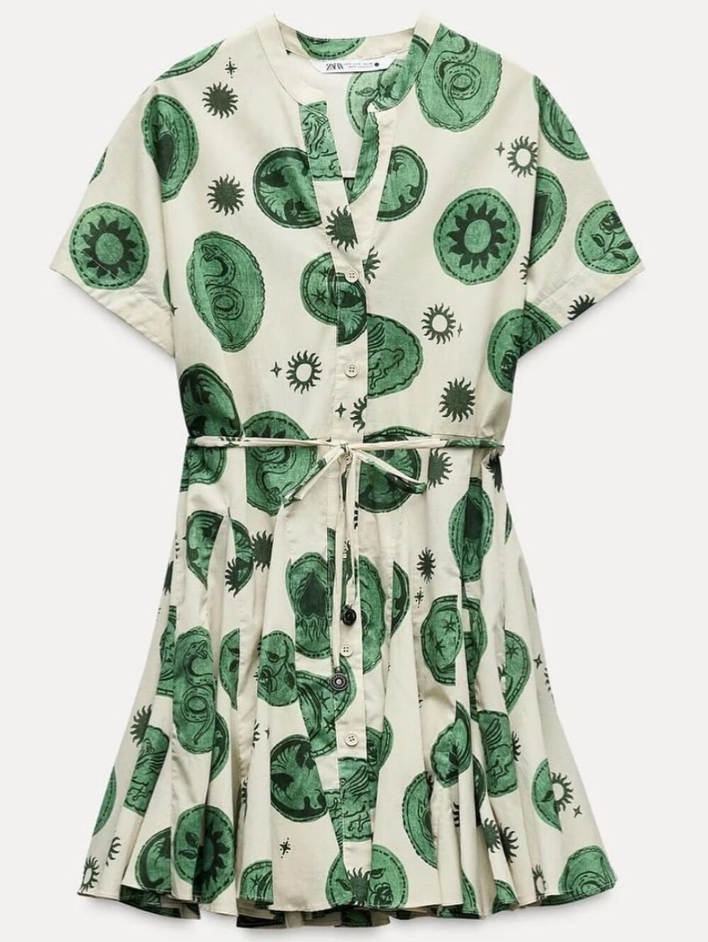 ZARA Print Button Front Dress